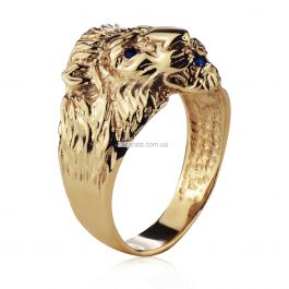 Золотой перстень с сапфирами «Золотой лев»