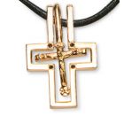 Золотий эксклюзивний православний хрест з сапфіром