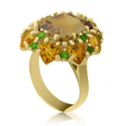 Золотое кольцо с кварцом и цитрином «Tesoro del Faraone»