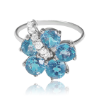 Золотое кольцо с топазом «Luci fiore blu»