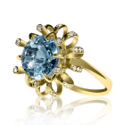 Золотое кольцо с топазом и бриллиантами «Нерина де Труа»