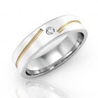 Золотое обручальное кольцо с бриллиантом «Терция»