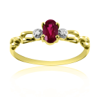 Перстень золотий з рубіном і діамантами «Vita»