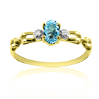 Золотое кольцо с голубым топазом «Vita»