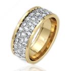 Золотое обручальное кольцо с цирконием «Красота»