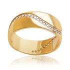 Золотое обручальное кольцо с цирконием «Любовь в сердце»