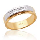 Комбинированное обручальное кольцо с 5 бриллиантами «Идиллия любви»