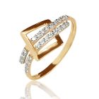 Золотое кольцо с цирконами «Айседора»
