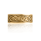 Золотое кольцо без вставок «Amore» с сердечками