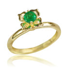 Золотое кольцо с изумрудом «Прекрасный цветок»