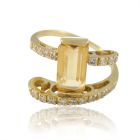 Золотое кольцо с цитрином «Лунный свет»