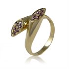 Золотое кольцо с аметистами «Нежные объятия»