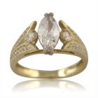 Женское кольцо с камнем Swarovski огранки маркиз «Египет»