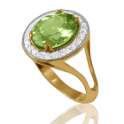 Золотой перстень с крупным хризолитом «Никозия»