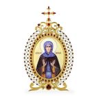 Икона образ с финифтью «Святая преподобномученица Евгения»