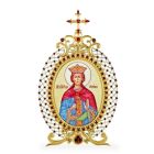 Срібна ікона з фініфтіевим образом «Свята великомучениця Ірина»