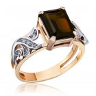 Золотое кольцо с раухтопазом  «Модный приговор»