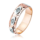 Золотое обручальное кольцо с бриллиантами «Mr. & Mrs. Happy»
