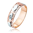 Золотое обручальное кольцо с бриллиантом «Mr. & Mrs. Happy»