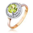 Золотое кольцо с хризолитом "Прекрасная царевна III"