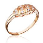Золотое кольцо с россыпью циркония «Динара»