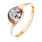 Золотое кольцо с бриллиантом «Космические вспышки»