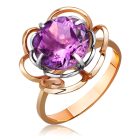 Золотое кольцо с крупным аметистом 3,44 Ct «Твоя мечта»