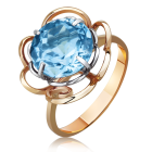 Золотое кольцо с крупным топазом 3,44 Ct «Твоя мечта»