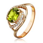 Golden a ring with a chrysolite «Persephone»