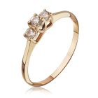 Золотое кольцо с тремя камнями «Джемма»