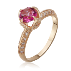 Золотое кольцо с розовым топазом