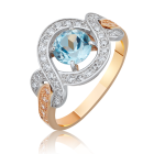 Золотое кольцо с топазами и цирконием «Mariela»