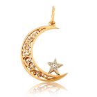 Золотой кулон «Звезда и месяц»