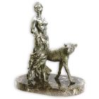 Серебряная статуэтка «Девушка с леопардом»