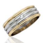 Золотое обручальное кольцо с одним бриллиантом «The way of love»