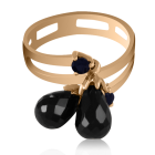 Золотое кольцо с черными гранатами «Melanos»