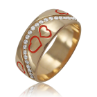 Золотое обручальное кольцо с сердечками «Любовь в сердце»