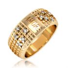 Золотое обручальное кольцо с бриллиантами «Amor»