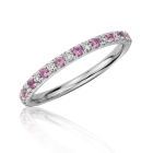 Каблучка-доріжка з діамантами та рожевими сапфірами «Caroline»