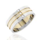 Золотое обручальное кольцо с тремя бриллиантами «Вечность счастья»