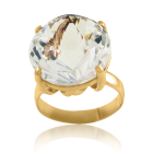 Золотий перстень з гірським кришталем «Кришталеве диво»