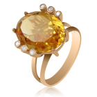 Золотое кольцо с цитрином "Скарабей"