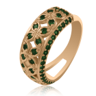 Золотое кольцо с зеленым цаворитом «Времена года»