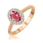 Золотое кольцо с розовой шпинелью «Pink delight»