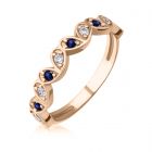 Золотое кольцо c сапфирами и бриллиантами «Petals»
