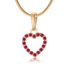 Золотой кулон в форме сердечка с рубинами «Loving»