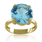 Золотое кольцо с голубым топазом "Небесные грани"