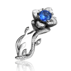 Золотое эксклюзивное кольцо «Lotus» с голубым топазом