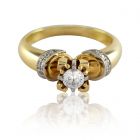 Золотий перстень з кристалами Сваровські «Тесоро»