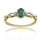 Золотое кольцо с изумрудом и бриллиантами «Vita»